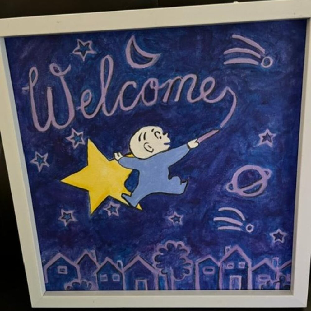 Welcome Hanging Art- HAROLD'S CRAYON